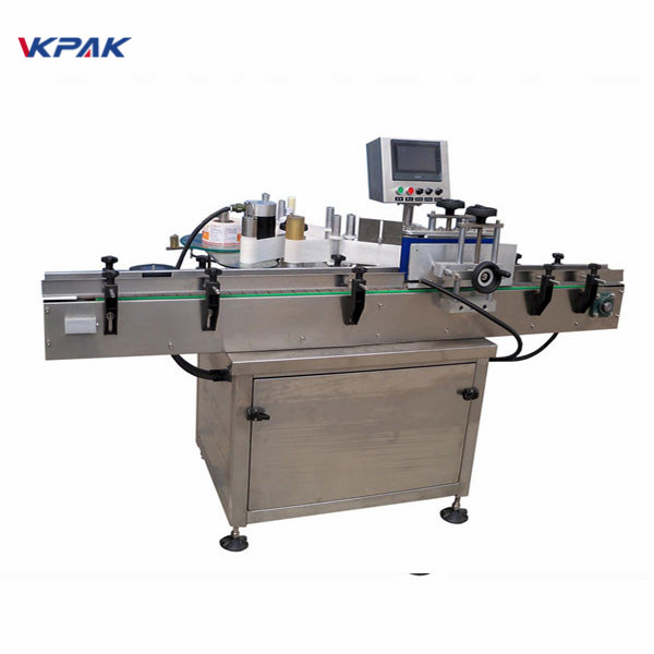 SUS304 Servo Motor Avtomatik Dəyirmi Şüşə Etiketləmə Makinası PLC Nəzarət